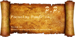 Pacsolay Paméla névjegykártya
